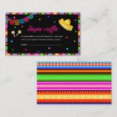 Let's Fiesta Water色の赤ちゃんシャワーおむつラッフル エンクロージャーカード (正面/裏面)