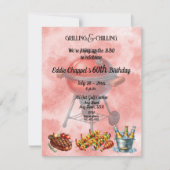 Let's Fire Up the Grille 60th Birthday Invitation 招待状 (正面)