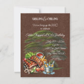 Let's Fire Up the Grille 60th Birthday Invitation 招待状 (正面)