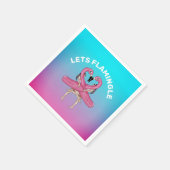 Let's Flamingleパーティーフロートオンブレピンクスクエアペーパー スタンダードカクテルナプキン (角)