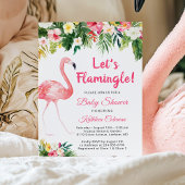 Let's Flamingle熱帯フローラベビーシャワー 招待状