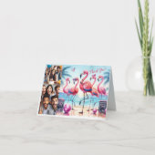 Let's Flamingle! ビーチバースデーバッシュ フォト サンキューカード (正面)