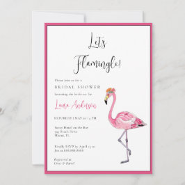 Let's Flamingle! - ホットピンクと白のウェディングシャワー 招待状