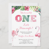 Let's Flamingle 1st Birthday招待状for Girl 招待状 (正面)