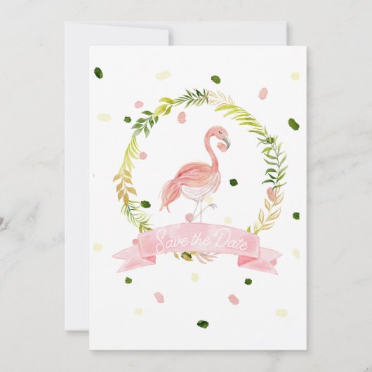 Let's Flamingle 1th Birthday招待状Flamingo 招待状 (裏面)