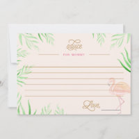 LET'S FLAMINGLE BABY SHOWER FLAMINGOアドバイスカード