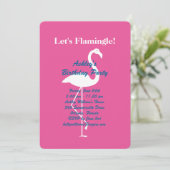 Let's Flamingle Birthday Party招待 – ピンク 招待状 (スタンド正面)