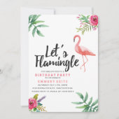 Let's Flamingle Birthday Party Invitation 招待状 (正面)