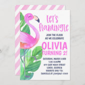 Let's Flamingle! Birthday Party Invitation 招待状 (正面/裏面)