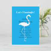 Let's Flamingle Birthday Party Invitation - Blue 招待状 (スタンド正面)