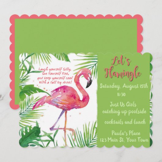 Let's Flamingle - Just Us Girls 案内状 (正面/裏面)