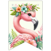 Let's Flamingle Pink Girlトロピカルバースデーパーティー バンティングフラッグ (第1の旗)
