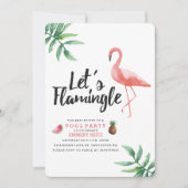 Let's Flamingle Pool Party Invitation 招待状 (正面)