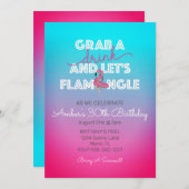 Lets Flamingle Summer Poolパーティー30th Birthday Inv 招待状 (正面/裏面)