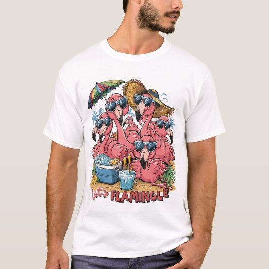 Let's Flamingle: Summer Vibes Tシャツ (正面)