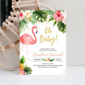 Let's Flamingle Tropical Girlベビーシャワー 招待状