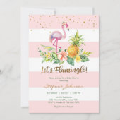 Let's Flamingo Baby Shower Invitation 招待状 (正面)