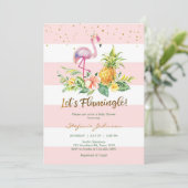 Let's Flamingo Baby Shower Invitation 招待状 (スタンド正面)