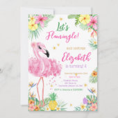 Let's Flamingo Flamingle Tropical Birthday 招待状 (正面)