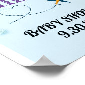 Let's Fly Baby Shower Welcome Sign - カスタム ポスター (角)