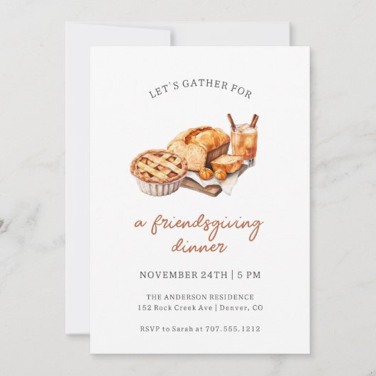 Let's Gather for Friendsgiving Dinner 招待状 (正面)