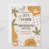 Let's Gather Friendsgiving Potluck Thanksgiving  招待状 (正面)