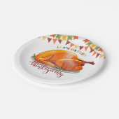 Let's Gather Thanksgiving Turkey Feast Baby Shower ペーパープレート (アングル)
