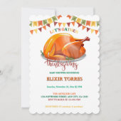 Let's Gather Thanksgiving Turkey Feast Baby Shower 招待状 (正面)