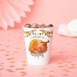 Let's Gather Thanksgiving Turkey Feast Baby Shower 紙コップ
