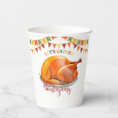 Let's Gather Thanksgiving Turkey Feast Baby Shower 紙コップ (裏面)