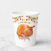 Let's Gather Thanksgiving Turkey Feast Baby Shower 紙コップ (正面)