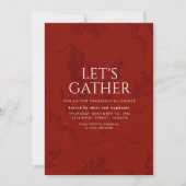Let's Gather Vintage Red Thanksgiving Invitation 招待状 (正面)