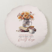 Let's Get – ブッ失ったク、コーヒー、雨素朴 ラウンドクッション (裏面)