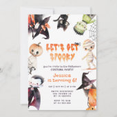 Let's get 怖い かわいい ハロウィン子供コスチュームパーティー 招待状 (正面)