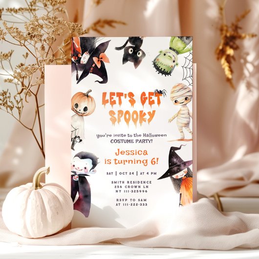 Let's get 怖い かわいい ハロウィン子供コスチュームパーティー 招待状