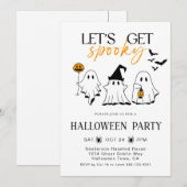 Let's Get 怖い 幽霊 ハロウィンパーティー 招待状 (正面/裏面)