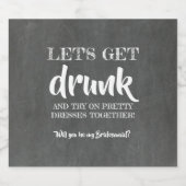 Let's Get 飲 - Bridesmaid おもしろい Proposal ビールラベル (シングルラベル)