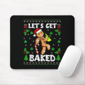 Let's Get Baked Gingerbread Man Weed Funny Christm マウスパッド (マウス)