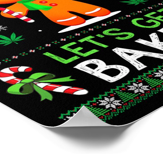Lets Get Baked Ugly Sweater Weed Christmas Xmas  ポスター (角)