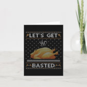 Let's Get Basted Turkey Fall Vibes Ugly Thanksgivi カード (正面)