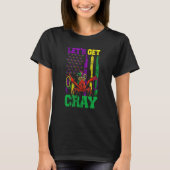Let's Get Clay Crawfish Beads Mardi Gras Flag Tシャツ (正面)