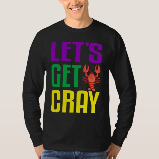 Let's Get Cray  Crawfish Mardi Gras Women Kid Boys Tシャツ (正面)