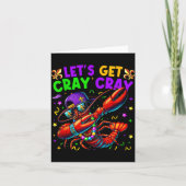 Let's Get Cray Cray Mardi Gras Dabbing Crawfish Bo カード (正面)