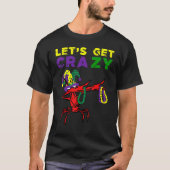 Lets Get Crazy Dabbing Crawfish Mardi Gras Beads F Tシャツ (正面)