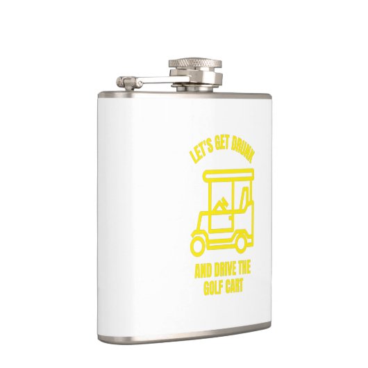 Let's get drunk and drive the golf cart funny フラスク (右)