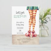 Let's Get ELFED UP! おかしいカーリーシューズのホリデーパーティー 招待状 (スタンド正面)