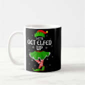 Let's Get Elfed Up Christmas Family Elf Squad Girl コーヒーマグカップ (左)