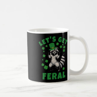 Let's Get Feral Raccoon St Patricks Day Shamrocks  コーヒーマグカップ