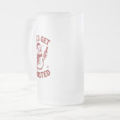 Let's Get Frosted Snowman Beer Snarky Christmas  フロストグラスビールジョッキ (正面左)