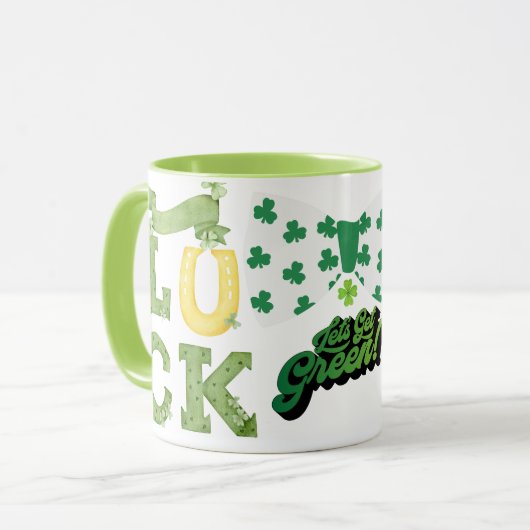 Let's Get Green" Lucky St. Patrick's Day Mug マグカップ (正面左)
